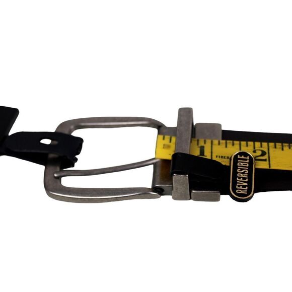 NWT GNW BLACK BROWN REAL LEATHER 1 3/8"Wd REVERSIBLE CASUAL DRESS BELT 50 (R64 - Picture 13 of 16